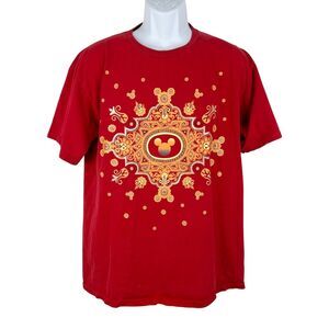 Vintage Disney Shirt Adult Large Red Mickey Unlimited Mouse Jerry Leigh Tee